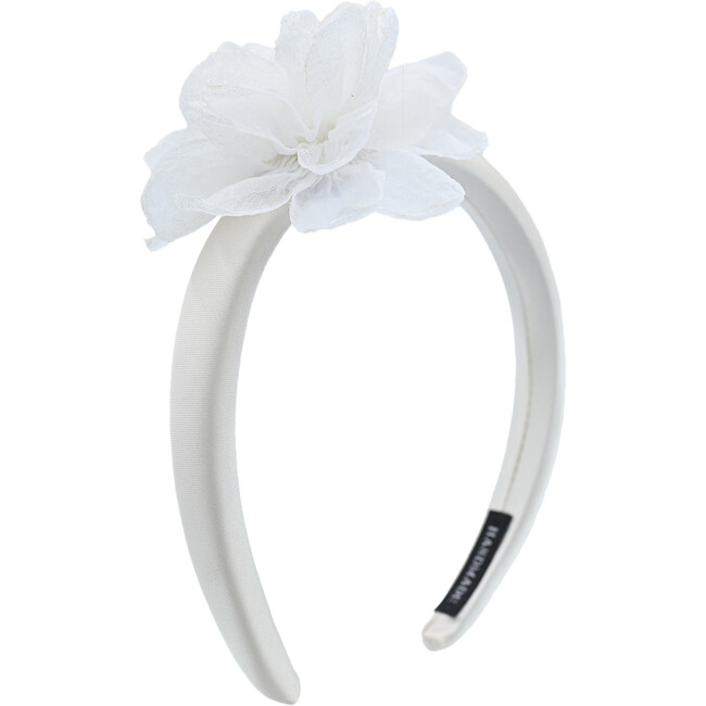 Multicolored Flower Headband, White