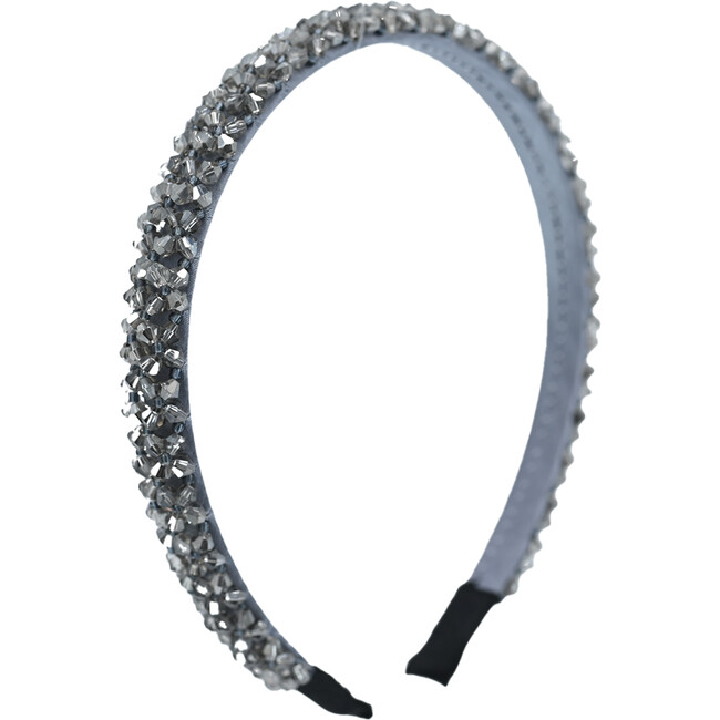 Multicolored Crosscut Gemstone Headband, Silver