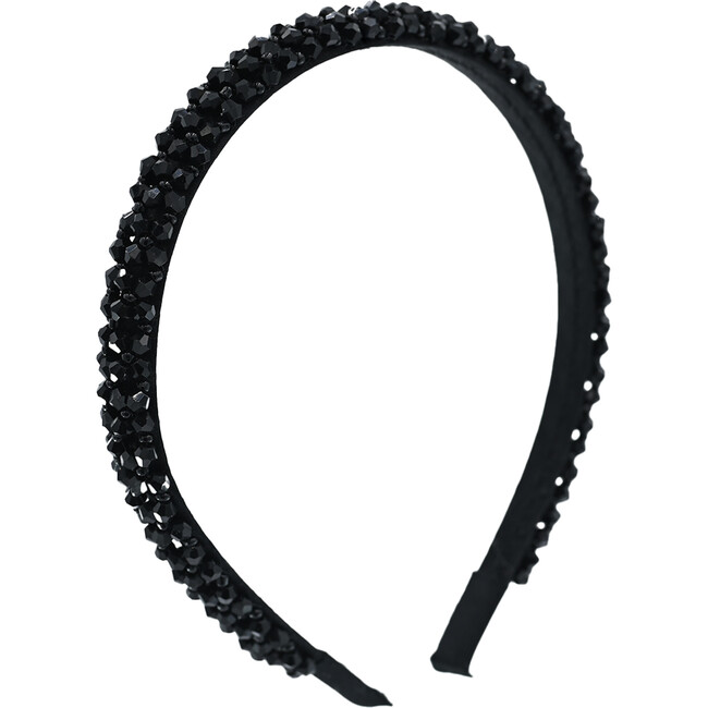 Multicolored Crosscut Gemstone Headband, Black
