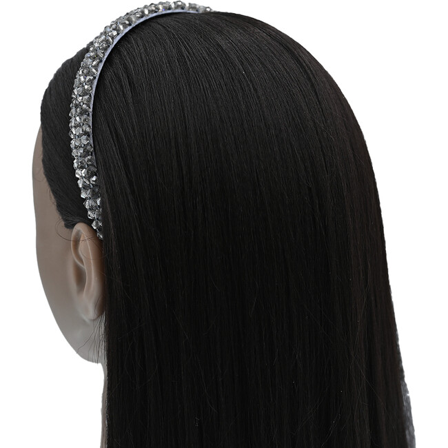 Multicolored Crosscut Gemstone Headband, Silver - Headbands - 2
