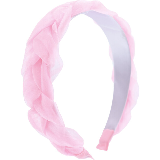Multicolored Braided Tulle Headband, Pink