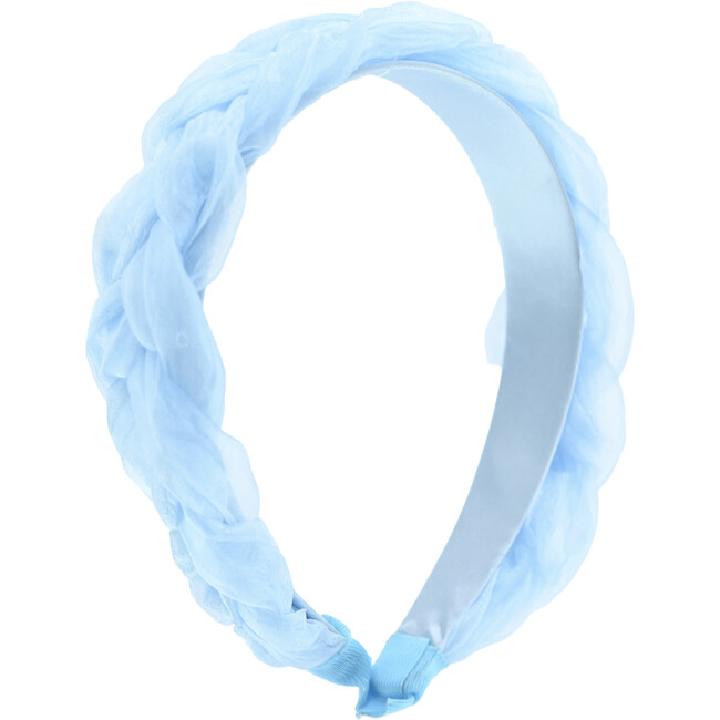 Multicolored Braided Tulle Headband, Light Blue