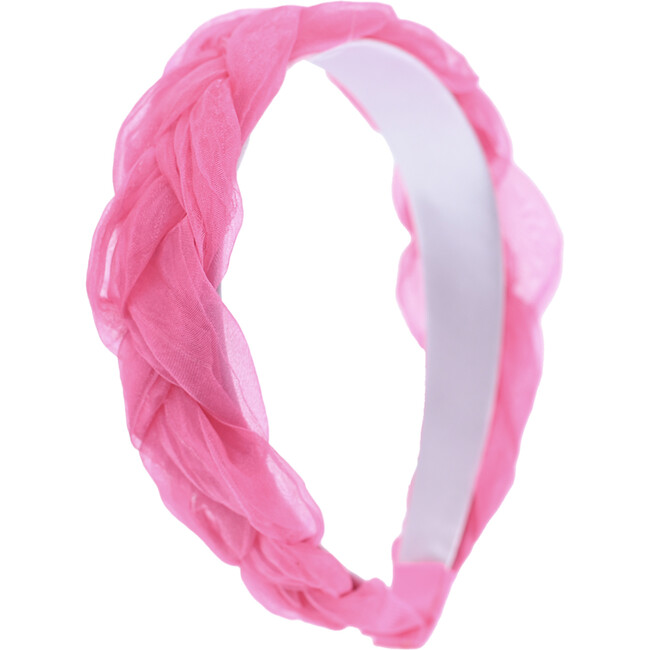Multicolored Braided Tulle Headband, Fuschia