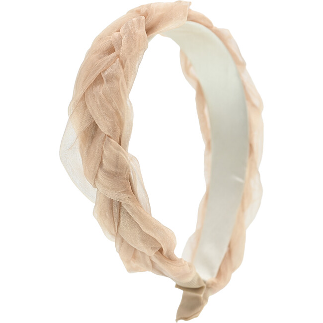 Multicolored Braided Tulle Headband, Brown