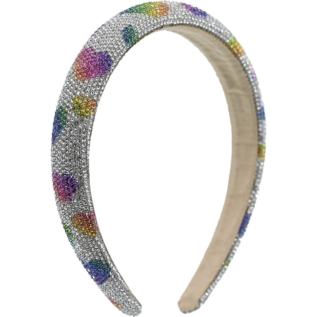 Multicolor Rhinestone Rainbow Heart Headband, Mixed