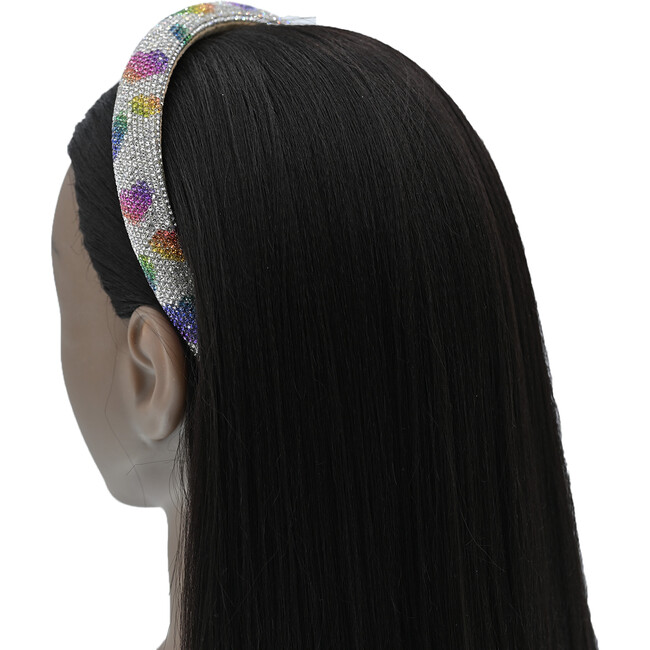 Multicolor Rhinestone Rainbow Heart Headband, Mixed - Headbands - 2