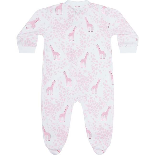 Pink Giraffe Print Zipper Footie - Footie Pajamas - 2