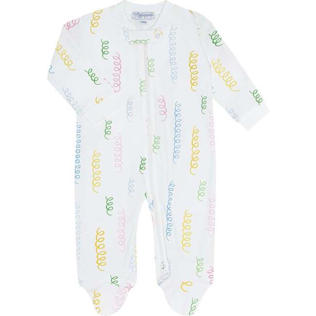 Spirals Print Zipper Footie