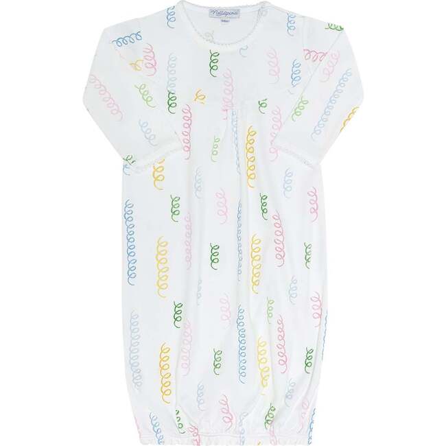 Spirals Print Gathered Dress