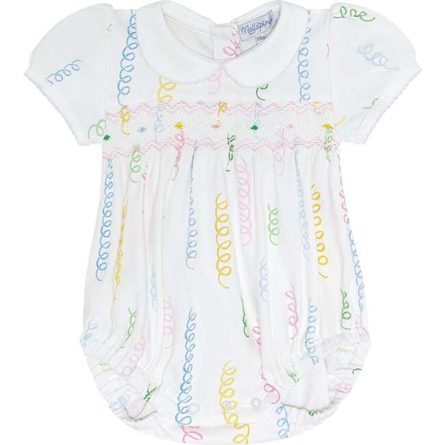 Spirals Print Smocked Bubble