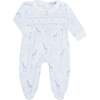 Blue Giraffe Print Smocked Footie - Footie Pajamas - 1 - thumbnail