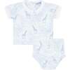 Blue Giraffe Print Diaper Cover Set - Mixed Apparel Set - 1 - thumbnail