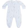 Blue Giraffe Print Smocked Footie - Footie Pajamas - 2
