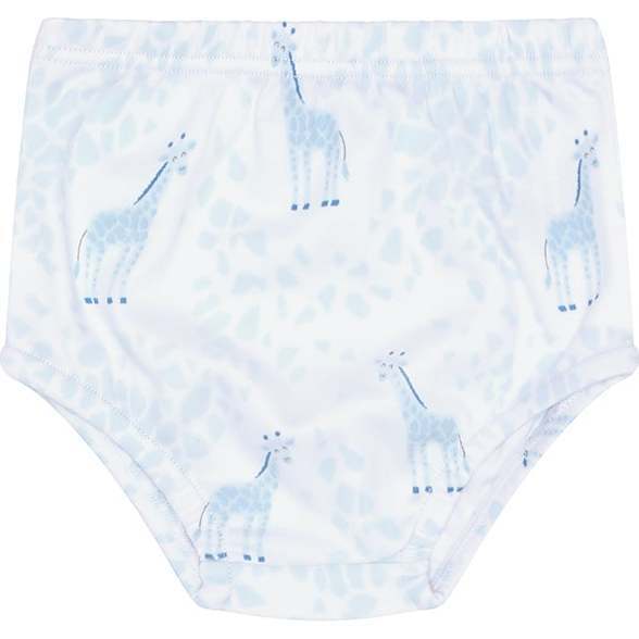Blue Giraffe Print Diaper Cover Set - Mixed Apparel Set - 3