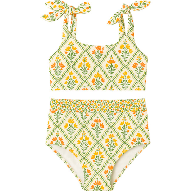 Little Lauren Girls Two Piece Suit, Tile Floral