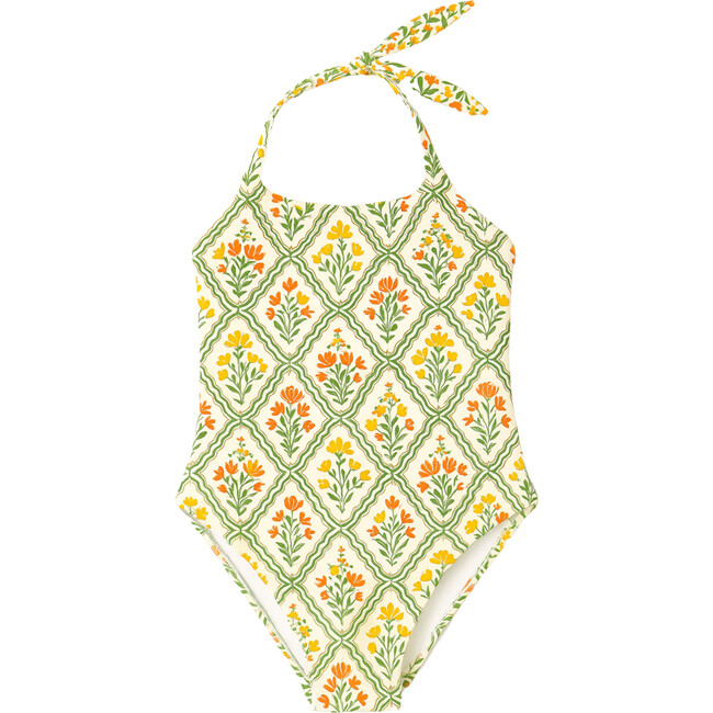 Little Genevieve Girls One Piece Suit, Tile Floral