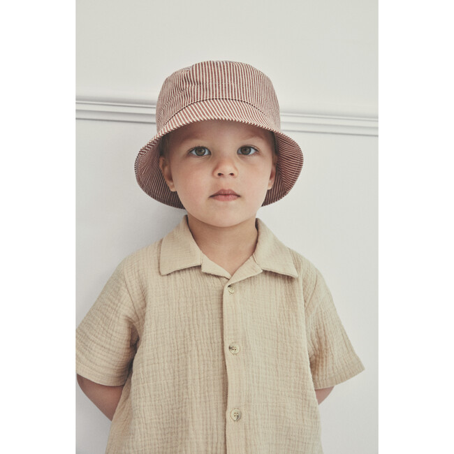 Bucket Hat W/Stripes, Irish Cream - Sun Hats - 2