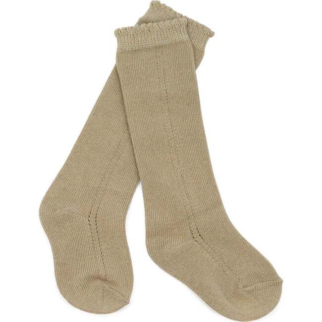 Openwork Knee Sock, Fawn