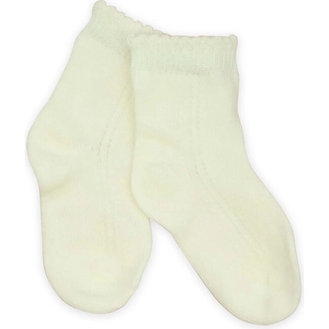 Openwork Ankle Sock, Milk