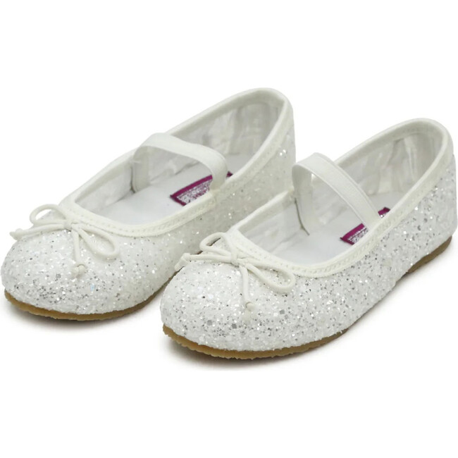 Victoria Sparkle Glitter Flat, White
