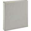 Large Clear Pocket Pebble Grain Leather Photo Album, Light Gray - Frames - 1 - thumbnail