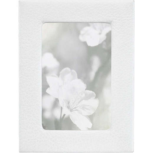 4" x 6" Pebble Grain Leather Frame, White