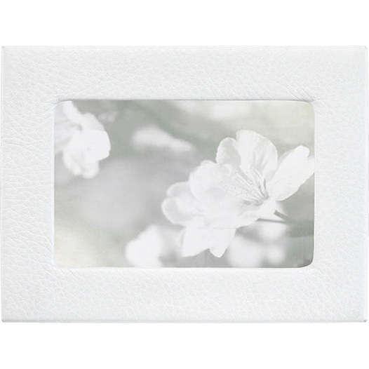 4" x 6" Pebble Grain Leather Frame, White - Frames - 2