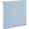 Large Clear Pocket Pebble Grain Leather Photo Album, Light Blue - Frames - 1 - thumbnail