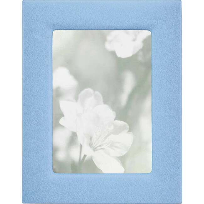 5" x 7" Pebble Grain Leather Frame, Light Blue