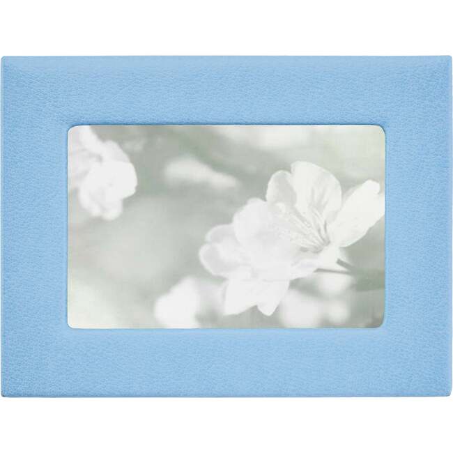 4" x 6" Pebble Grain Leather Frame, Light Blue
