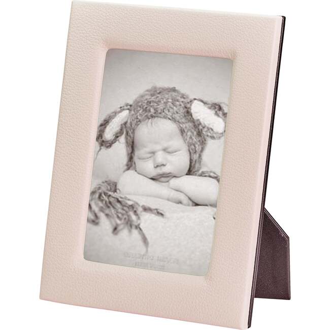 5" x 7" Pebble Grain Leather Frame, Light Pink - Frames - 3