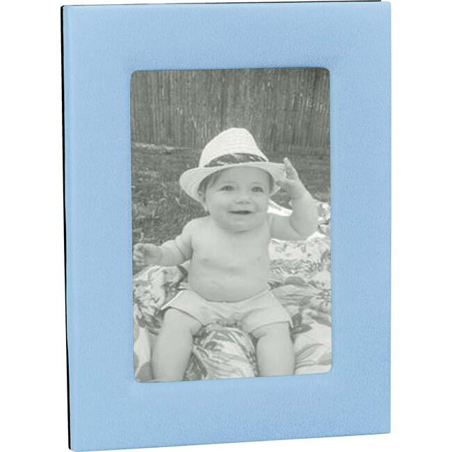 5" x 7" Pebble Grain Leather Frame, Light Blue - Frames - 4