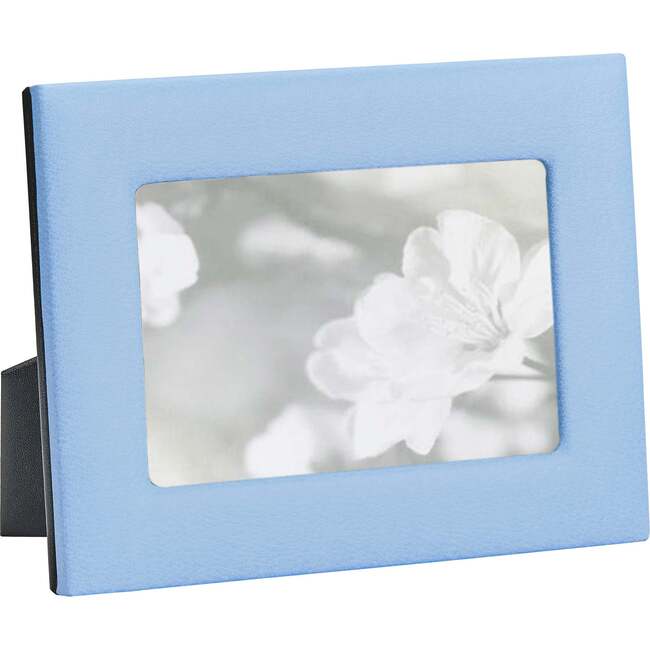 4" x 6" Pebble Grain Leather Frame, Light Blue - Frames - 4