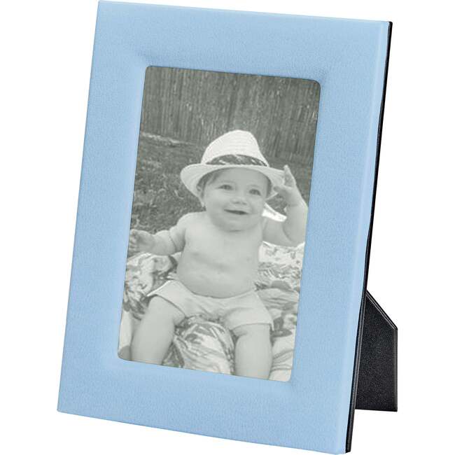 5" x 7" Pebble Grain Leather Frame, Light Blue - Frames - 5