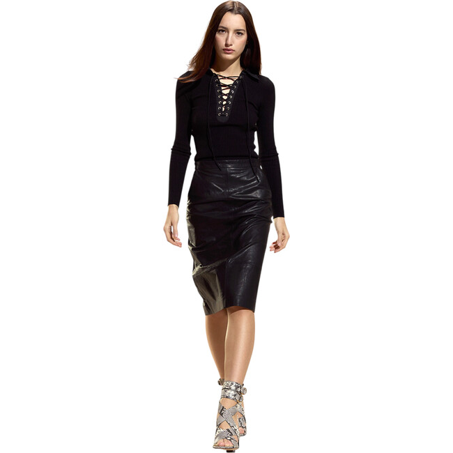 Ues Rib Knit Polo, Black