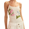 Wildflower Embroidered Tank Top, White - Shirts - 2