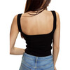 Tribeca Vegan Leather Combo Top, Black - Shirts - 2