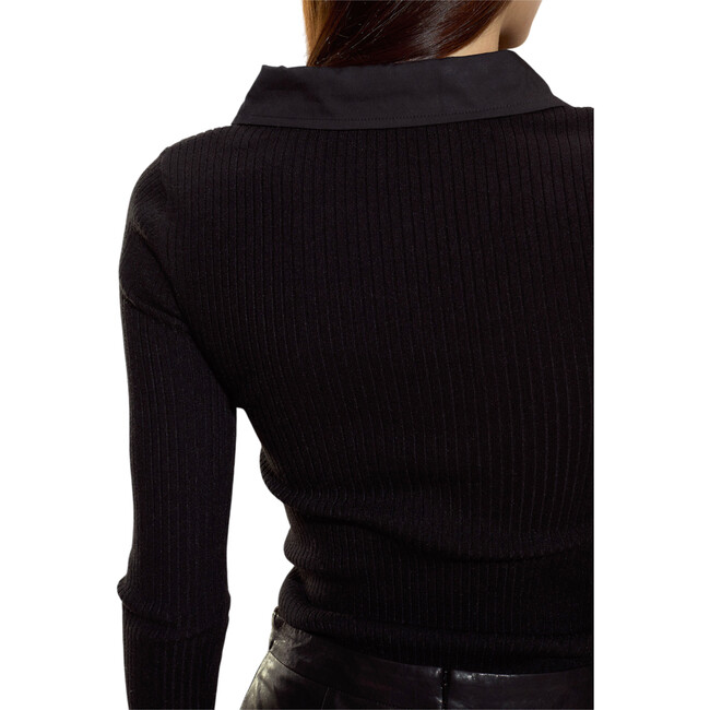 Ues Rib Knit Polo, Black - Shirts - 2