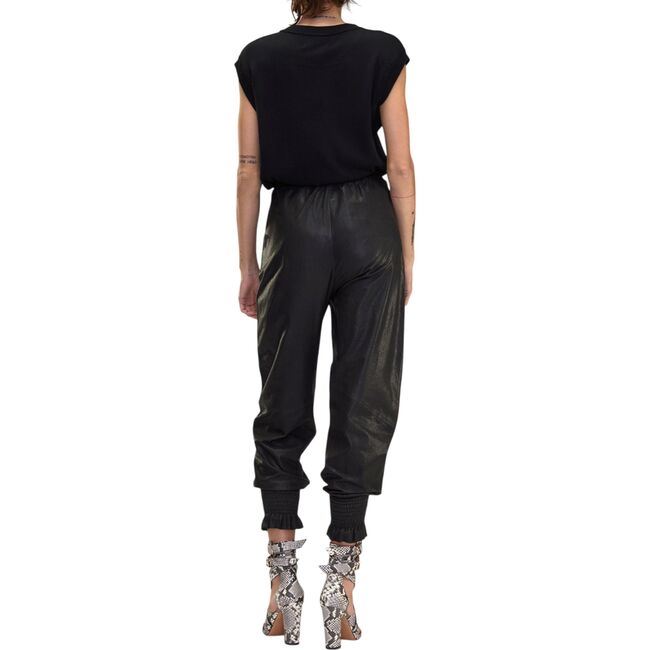 The London Leather Jogger, Black