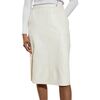 The London Leather Midi Skirt, Off White - Skirts - 3