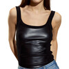 Tribeca Vegan Leather Combo Top, Black - Shirts - 4