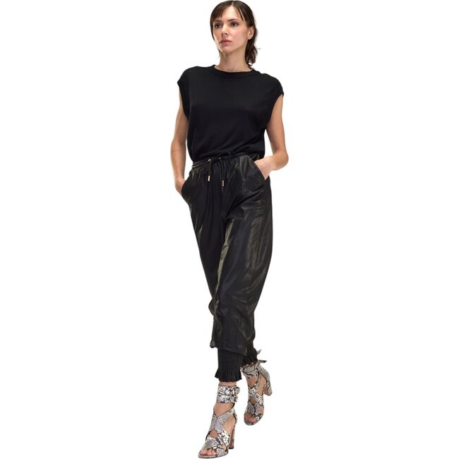 The London Leather Jogger, Black - Sweatpants - 3