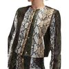 Snake-Embossed Vegan Leather Cropped Jacket, Multi - Jackets - 1 - thumbnail