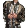Snake-Embossed Vegan Leather Bomber Jacket, Multi - Fleece & Sherpa Jackets - 3