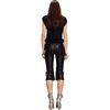LEATHER CAPRIS, Black - Pants - 1 - thumbnail