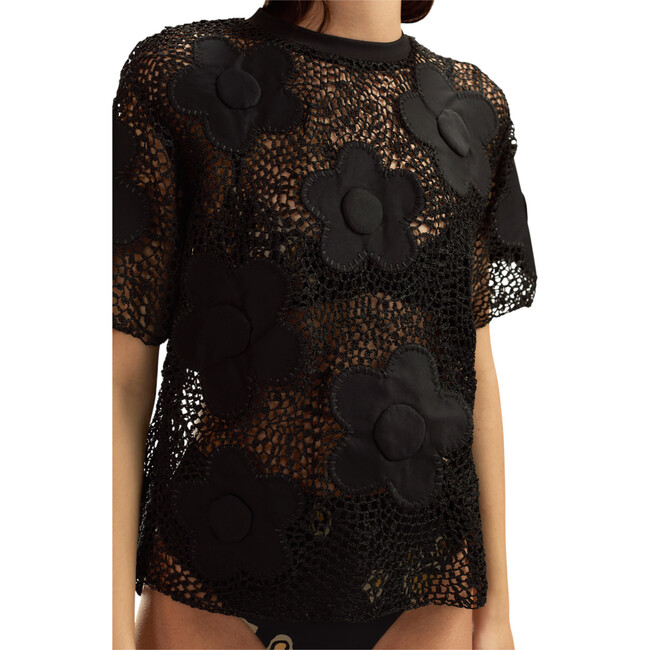 Ibiza Crochet Top, Black
