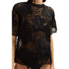 Ibiza Crochet Top, Black - Shirts - 1 - thumbnail