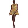 Lilie Silk Dress, Golden Floral - Dresses - 2