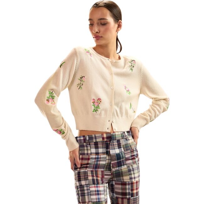 Forget Me Not Cardigan, White Multi
