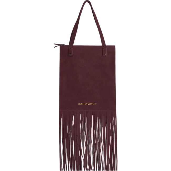 Felicity Fringe Suede Tote, Burgundy